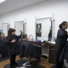 Men having their haircuts at Atsugi, Japan