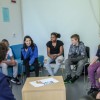 Youth Talking into a Circle in Illinois, Scott AFB