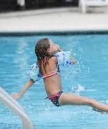 Little Girl Enjoy Swimming in Texas, Fort Hood