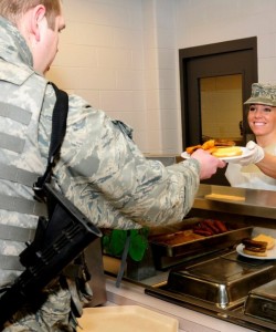 AEROSPACE DINING FACILITY- BATTLE CREEK ANGB smiling officer