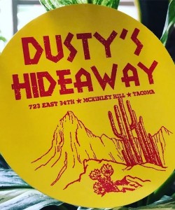 Dusty&#039;s Hideaway Sign in Tacoma, Washington