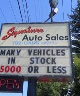 Signature Auto Sales- sign