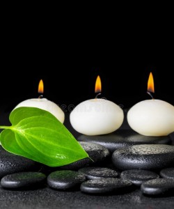 Green Leaf and Pebble Tea Spa-candle