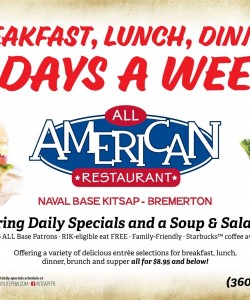 All American Restaurant Advetisement in Bremerton, Washington