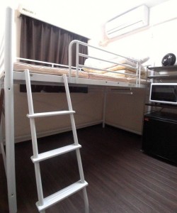 Loft bed room with private bath and Kitchen