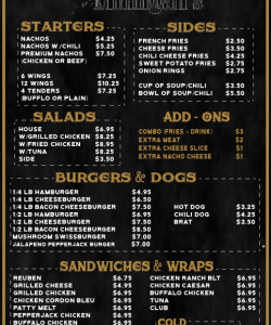 Mulligan&#039;s Menu in Colorado, Colorado Springs