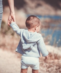 Parent and Child Walking in El Paso, Texas