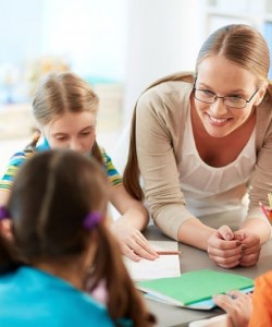 Teacher Smiling to her Pupils in Illinois, Scott AFB