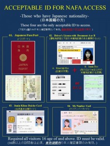 Acceptable IDs at Atsugi , Japan