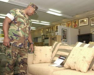 Military Man looking for Home Furniture at Atsugi, Japan