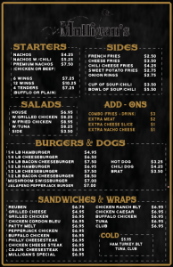 Mulligan&#039;s Menu in Colorado, Colorado Springs