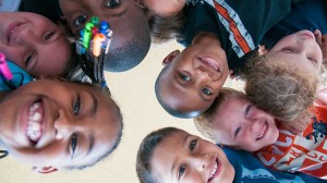Children took a picture in Tacoma, Washington State