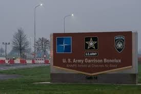 US ARMY GARRISON BENELUX - BRUSSELS- sign