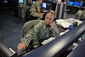 Base Operator- Scott AFB- ServiceWoman Answering call Base Operator- Scott AFB- ServiceWoman Answering call